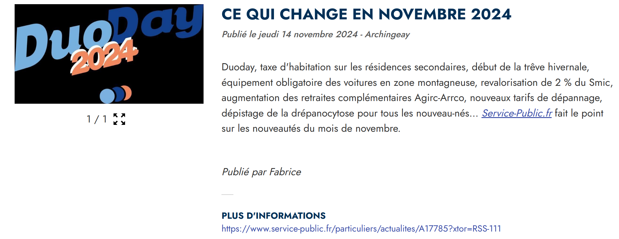 Ce qui change en novembre 2024